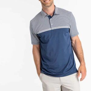 Southern Tide Men's XXL Navy Striped Performance Polo